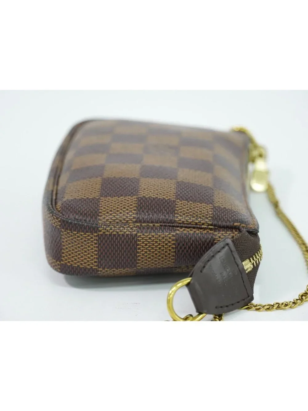 Louis Vuitton LV Mini Pochette Accessoires Damier Ebene Handbag Pouch Brown